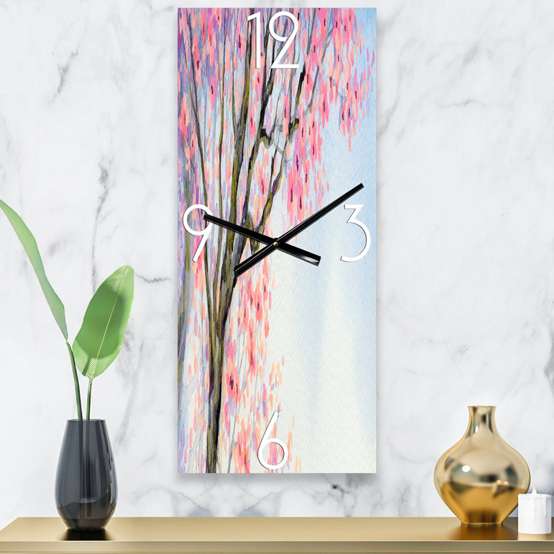 Horloge murale bel oiseau sur une branche en fleurs II, Grand