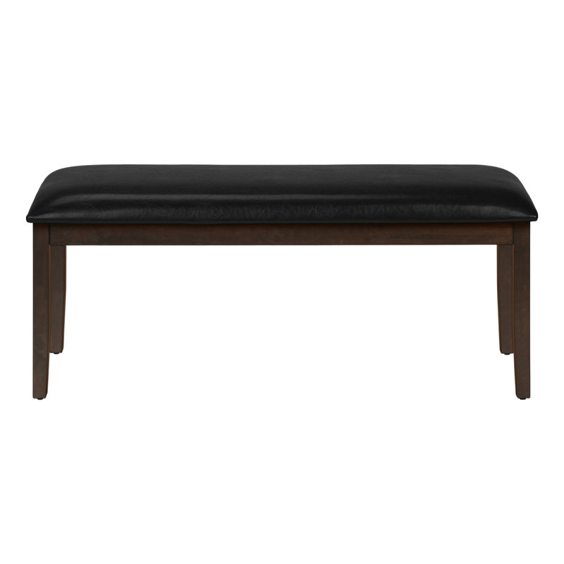 Banc en similicuir Jeanny, Black, Espresso brun, H 20,25 po x l 47,5 po x P 16 po