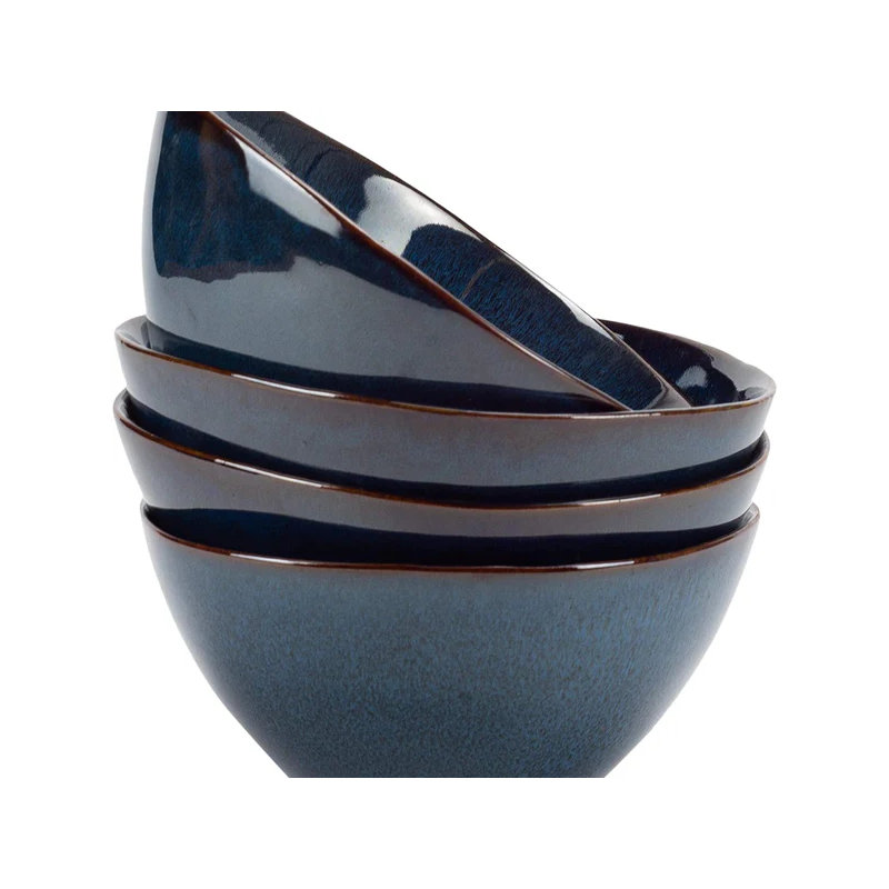 4Pcs Smooth Bowls Set Navy Blue, Blue