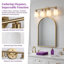 Applique murale moderne de salle de bain dorée à 4 lumières, 24 pouces, avec abat-jour en verre dépoli blanc laiteux-1080949352-1080949345