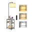 160cm Powder Coated Tray Table Floor Lamp with USB and Outlet-206048585