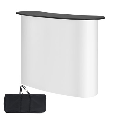 Portable Tradeshow Podium Table with Storage & Carrying Bag - Foldable Exhibition Counter Stand for Retail Events
