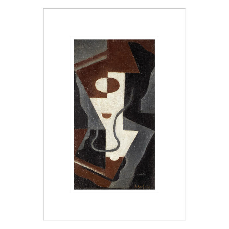 «Glass» par Juan Gris - impression giclée sur cadre, 16.75" H x 11.67" W