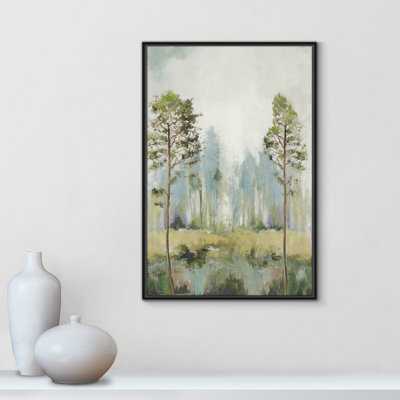«Teton Tall Green Trees II» par Teton Pearce - reproduction encadrée sur toile
