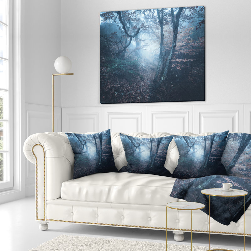 Coussin paysage d'automne en forêt, 16 po x 1 po, Coussin décoratif