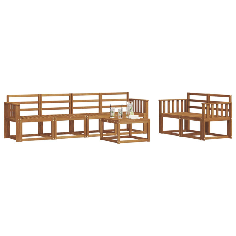  Outdoor Sofa Set 7 Pcs Solid Acacia Wood Sectional Garden Furniture