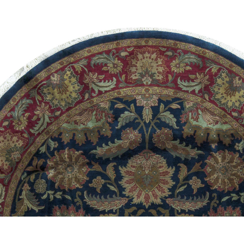 Tapis bleu et rouge noué à la main de haute qualité