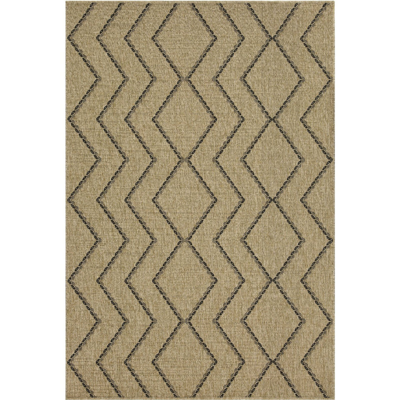 Earth Collection Area Rug - 2 Ft. 7 In. Natural+black, Stain , Polypropylene , Pet , Flatweave Gcntl1010 2.58 7.25 Modern Design