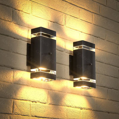 Outdoor Lighting From Dusk To Dawn, Square Top And Bottom Outdoor Wall Lights, Ip44 Aluminum Waterproof Exterior Wall Lights, Suitable For Houses, Courtyards, And Gardens (Excluding Light Bulbs)