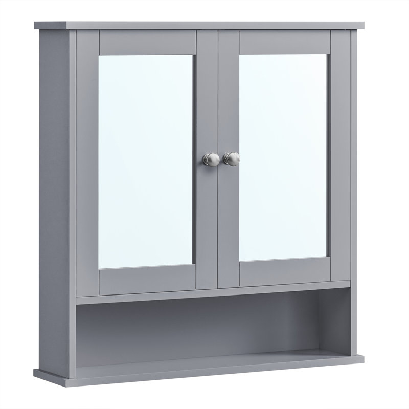 Refoel Bathroom Cabinet, Dove Grey, 58.50cm H x 56.5cm W x 13cm D