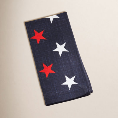 Callahan Patriotic Stars Napkins, Americana Star Pattern Table Linen for 4th of July