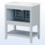 Meuble-lavabo moderne et simple avec tablette ouverte et tablette de porte-105205759