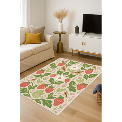 Tapis beige tissé traditionnel Mosso