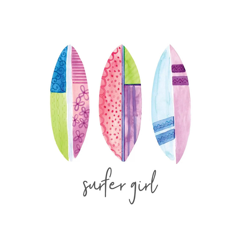 Sports Girl Surfer by Noonday Design - Wrapped Canvas Painting, 93.98 cm H x 93.98 cm W x 1.91 cm D