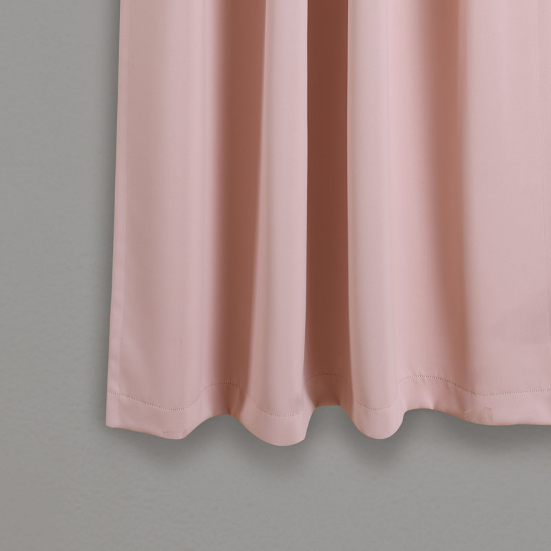 Pink Polyester Blackout Nursery Window Panels with Rod Pocket