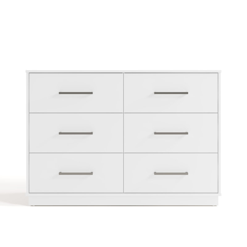 Commode double 6 tiroirs Essentials, Blanc
