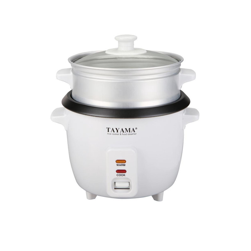 Tayama 1-Quart Rice Cooker with Steam Tray, 3 Cup