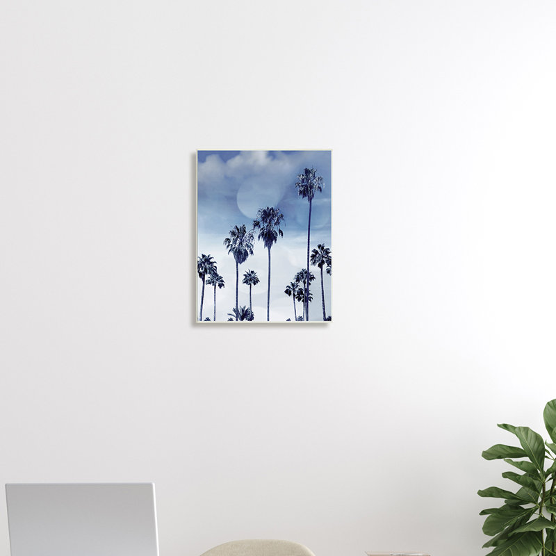 «Tall Tropical Pine Trees», impression monochromatique, H 19 po x l 13 po, Plaque murale