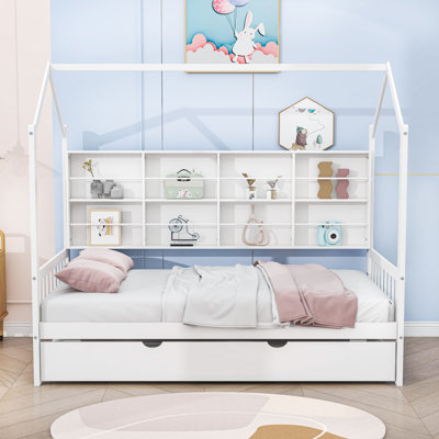 Kip Wooden Platform Bed with Trundle