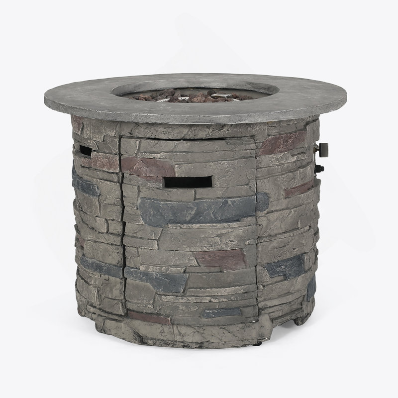 Foyer d'extérieur au propane rond de 32 po au dessus gris - 40 000 BTU