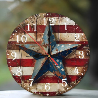 10-Inch Wooden Wall Clock, Silent Movement, Battery Operated (AA Batteries Not Included), Artistic  Decor, Perfect for Home Accents