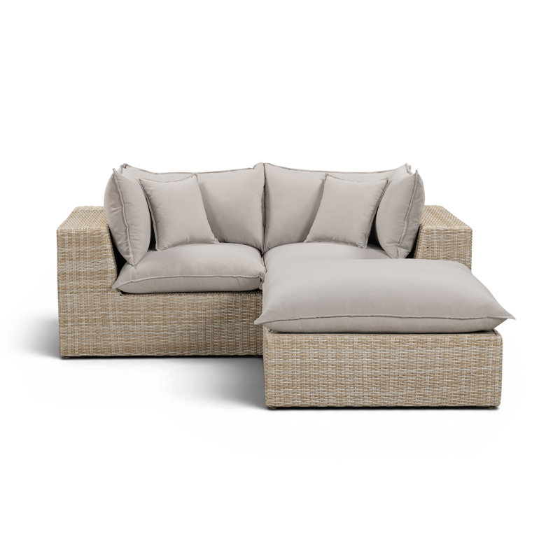 Petit canapé modulaire d'extérieur Cali, 2, Loveseat, Ottoman