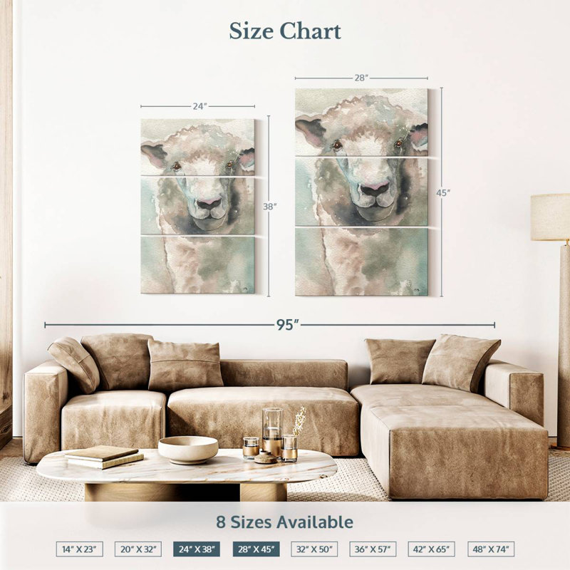 Brampt Muted Lamb, 38'' H x 24'' W