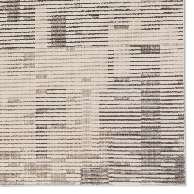 Tapis gris / crème / taupe Erwin, Rectangle 8 pi x 10 pi