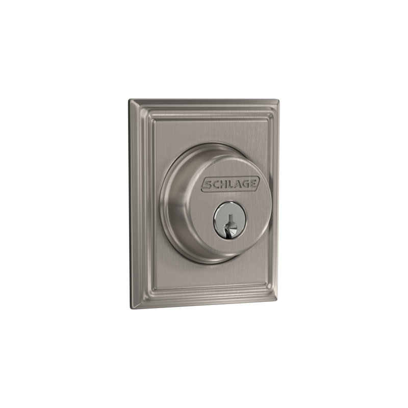 Single Cylinder Deadbolt with Addison Trim, Satin Nickel