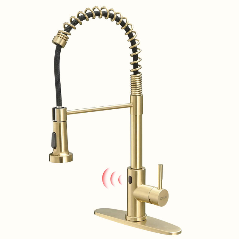 HOOSENG Pull Down Touchless Kitchen Faucet, Brushed Nickel