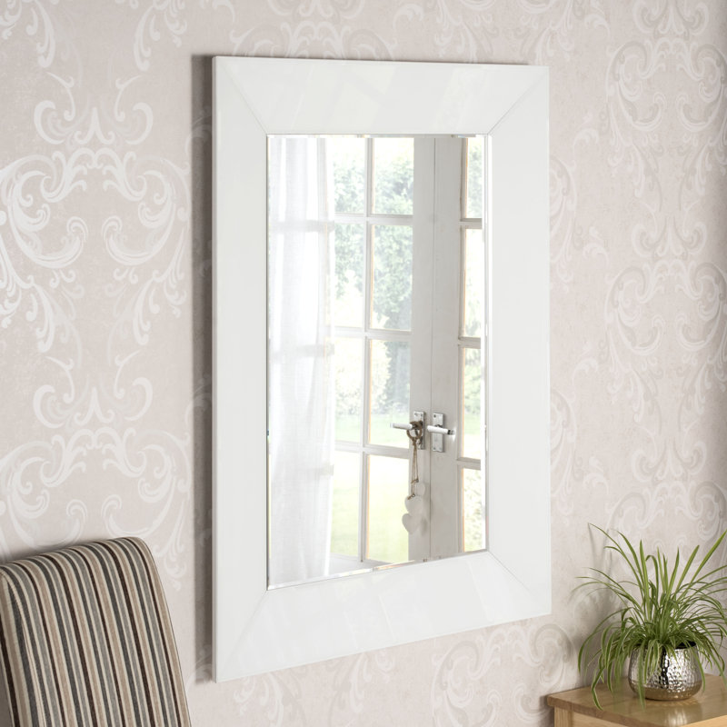 Angled Tray Joice Rectangular Bevelled Mirror, 122cm H x 91cm W, Silver