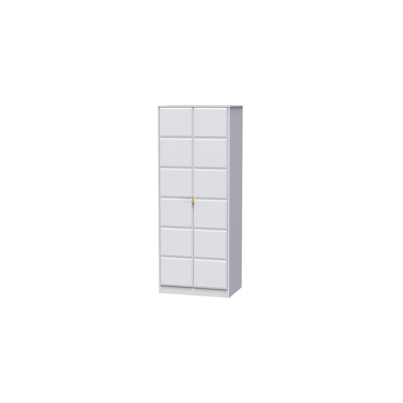 Fully Assembled 3 Door Wardrobe, 197cm H x 74cm W x 53cm D, White