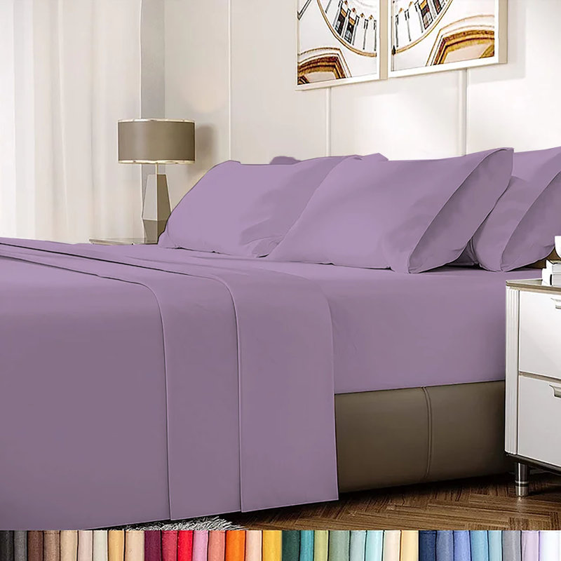6-Piece Rayon From Bamboo Blend Sheet Set, Twin Sheet Set + 1 Fitted Sheet + 2 Pillowcases, Periwinkle