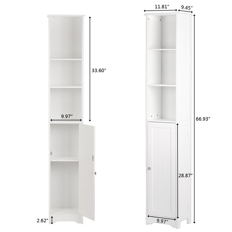 Reculver 11.8'' W x 66.9'' H x 9.5'' D Linen Cabinet