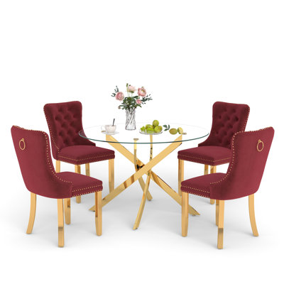 Keyari 4 - Person Pedestal Dining Set