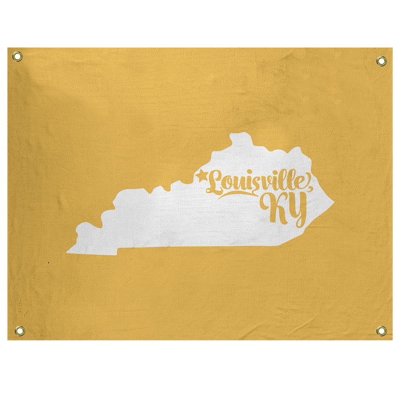 Tapisserie murale louisville kentucky, H 26 po x l 36 po, Jaune