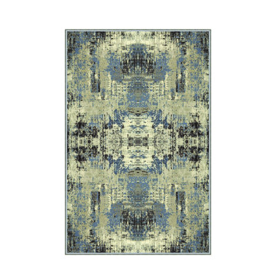 Tapis tissé élégant, 31,5 po x 47,2 po | 100% polyester, hauteur des poils: 0,04 po, hauteur totale: 0,31 po | Antibactérien, feutre en PVC antidérapant | Lavable à la machine, parfait pour le salon et la chambre à coucher