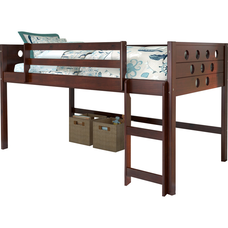 Sote Twin Solid Wood Platform Loft Bed by Harriet Bee, Camo, Dark Cappuccino