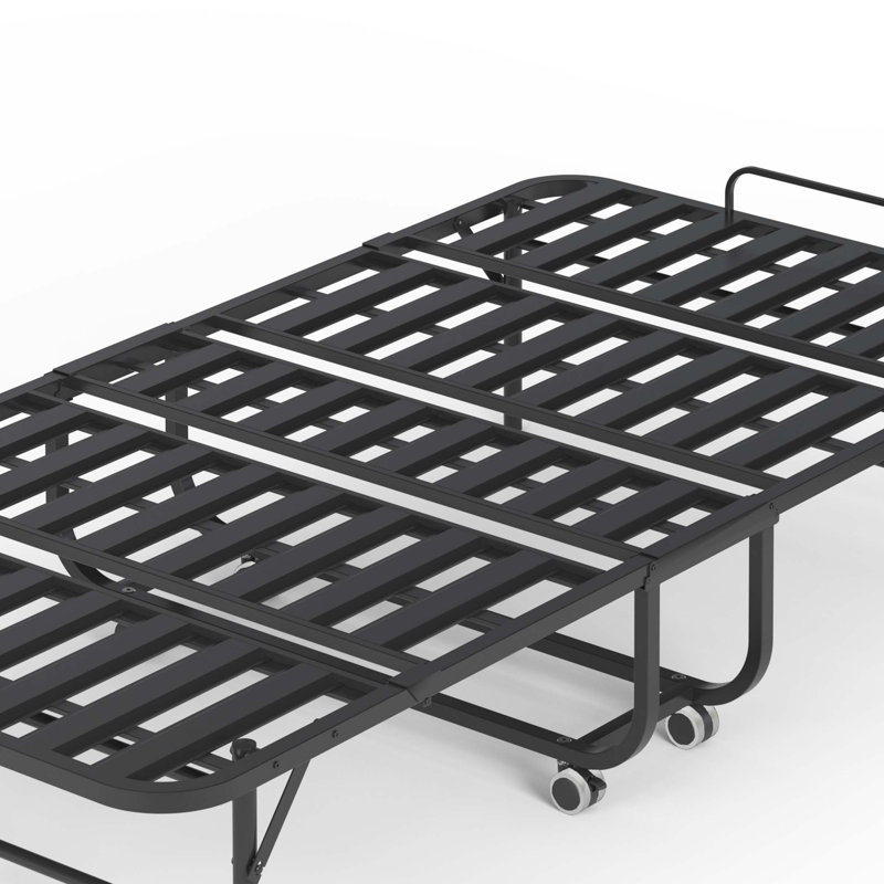 Lit pliant avec matelas en mousse à mémoire de forme, lit d'appoint pliable portatif, lit escamotable pour les invités et structure en métal robuste