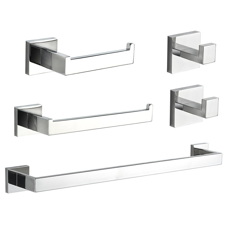Ensemble de quincaillerie de salle de bain 5 pièces, Chrome