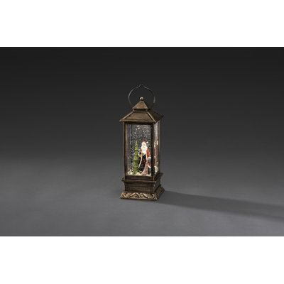 1 Warm White LED Snow Lantern Santa Scene Lamp