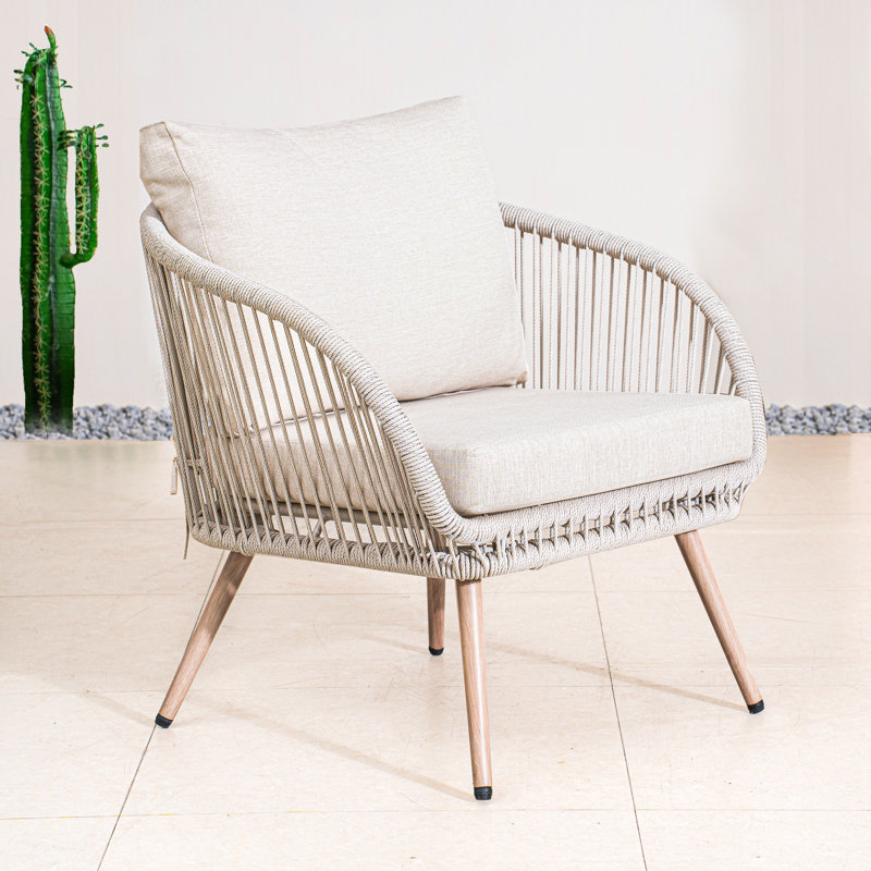 Chaise longue d'extérieur avec coussins (ensemble de 2)