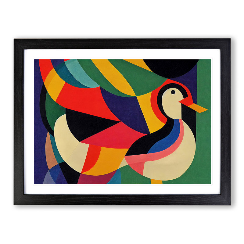 Unforgettable Abstract Duck - Framed Print, Black Framed, 46cm H x 64cm W x 2cm D