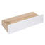 Lit plateforme double à baldaquin, blanc brossé, fabrication solide, avec 2 tiroirs pour un espace de rangement supplémentaire