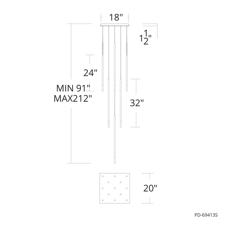 Viggo Square Multi-Light 4-CCT Pendant