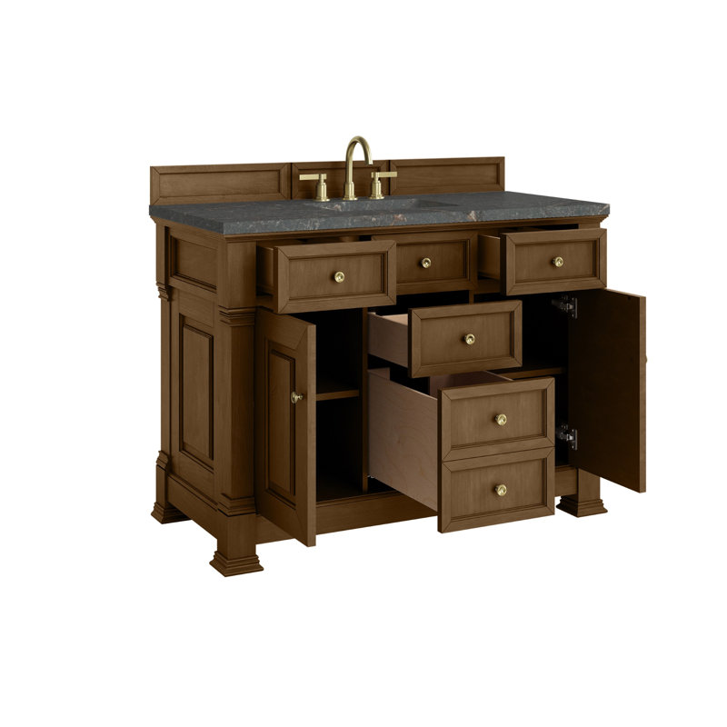 Brookfield 48'' W Single Vanity, Parisien Bleu, Honey Oak, Widespread