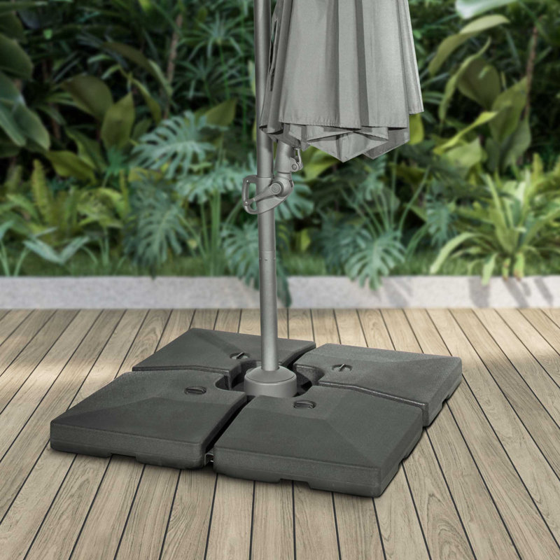 Brierra 300 cm W X 300 cm D Octagonal Tilt Cantilever Parasol with Manual Lift, Grey
