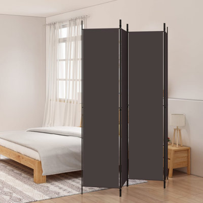Paravent 4 panneaux vidaXL brun 78,7 po x 86,6 po