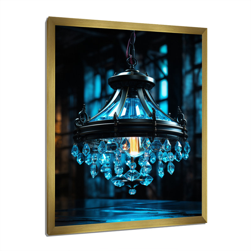 Chandelier Modern Sophistication - Glam Canvas Art Print, H 20 po x l 12 po x P 1 po, Encadrement doré