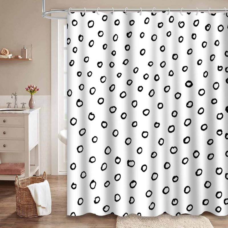 Rideau de douche blanc avec 12 crochets, L 72 po x l 72 po